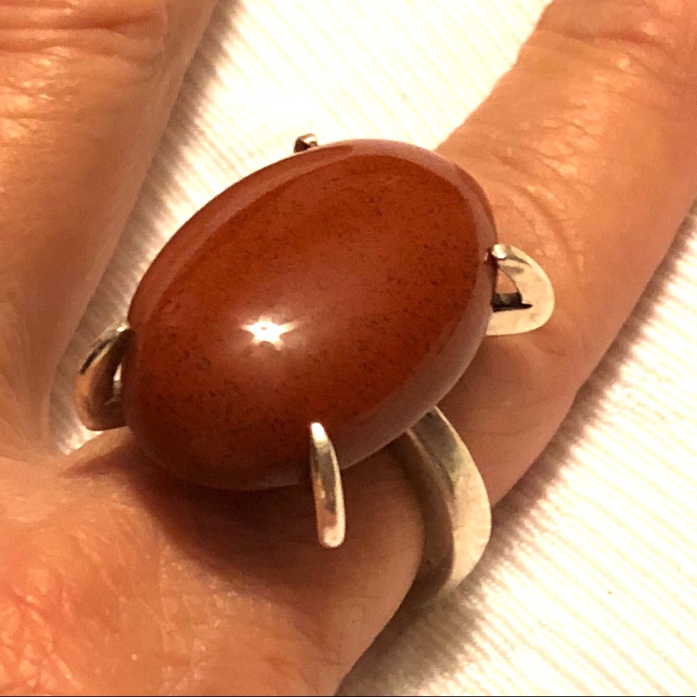 Stunning Red Jasper Solid Sterling Silver Ring - image 1
